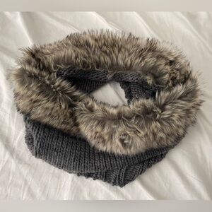 Mission Gray Faux Fur Scarf